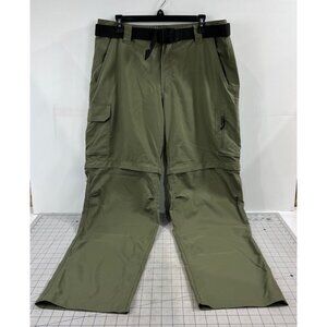 Columbia Men’s Convertible Cargo Pants Olive Green 36x32 Nylon Belted Lightweigh